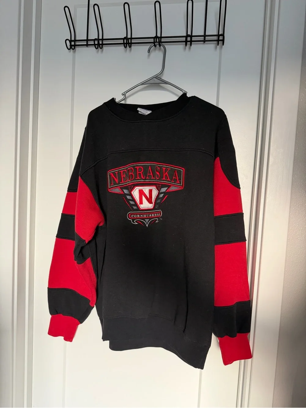 Nebraska Cornhuskers Black & Red Crewneck Sweatshirt